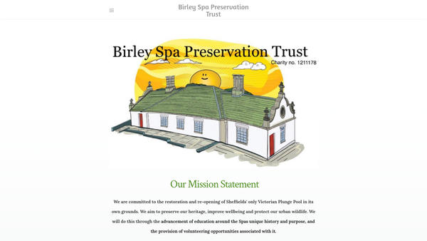 Screenshot of the Birley Spa Preservation Trust website