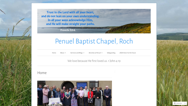 Screenshot of the Penuel Baptist Church, Roch website