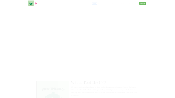 Screenshot of the Feed The 100! website