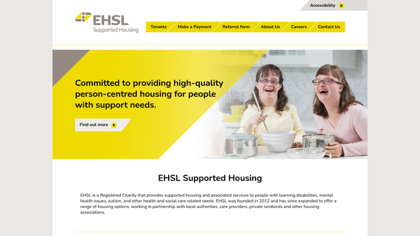 Screenshot of the Ehsl website