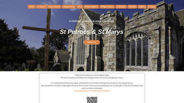 Screenshot of the The Parochial Church Council Of The Ecclesiastical Parish Of St. Petroc's South Brent website