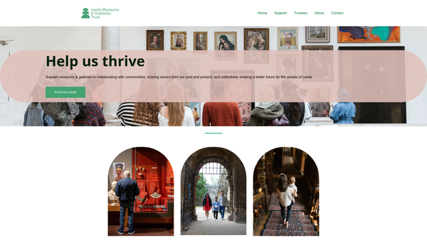 Screenshot of the Leeds Museums And Galleries Development Trust website