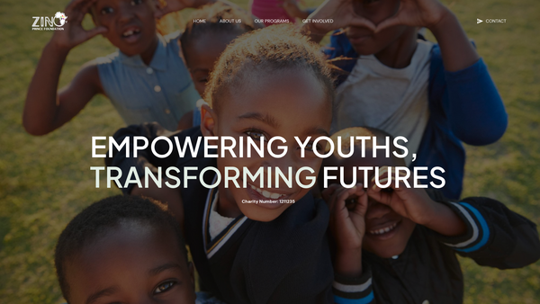Screenshot of the Zino Prince Foundation website