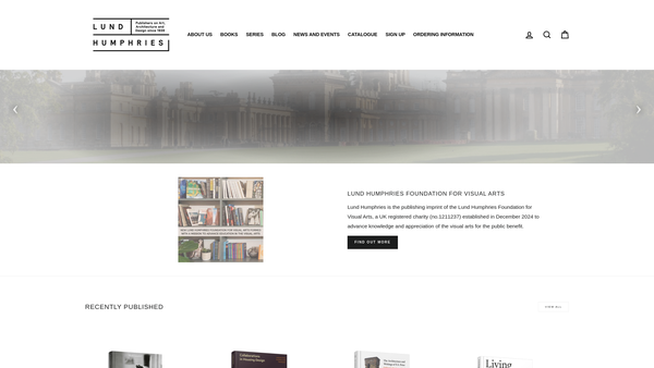 Screenshot of the Lund Humphries Foundation For Visual Arts website