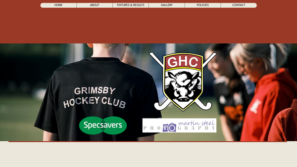 Screenshot of the Grimsby Hockey Club CIO website