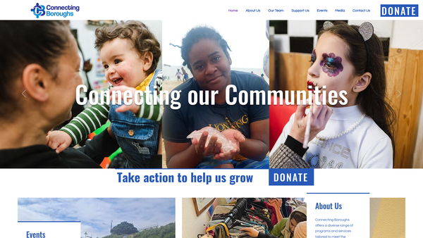 Screenshot of the Connecting Boroughs CIO website