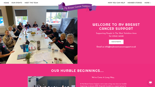 Screenshot of the My Breast Cancer Support website