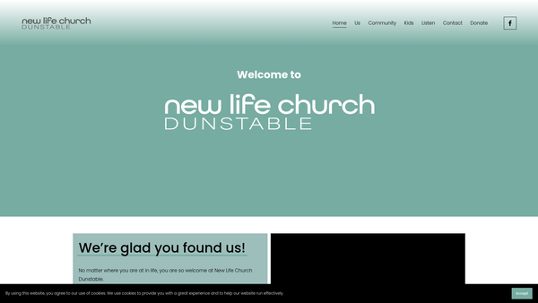 Screenshot of the New Life Church Dunstable website