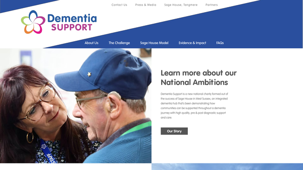 Screenshot of the Dementia Support website