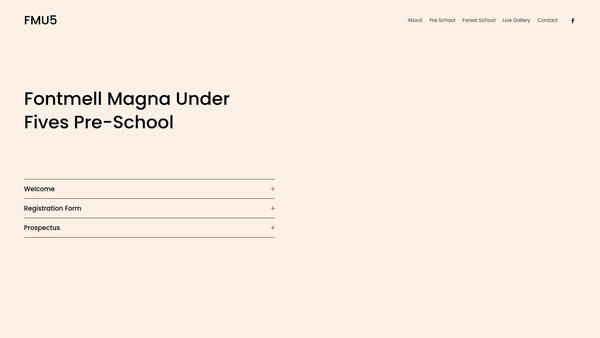 Screenshot of the Fontmell Magna Under Fives Pre-School website