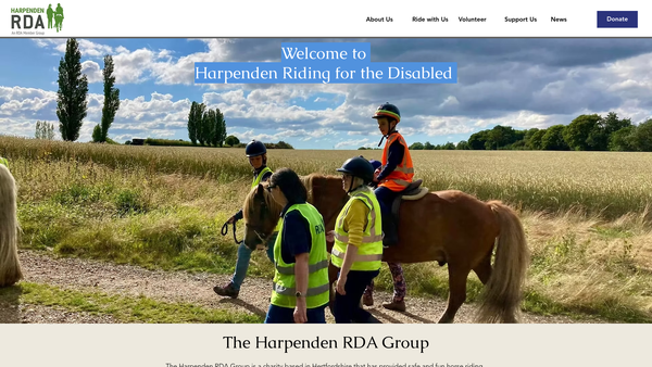 Screenshot of the Heartwood Group Riding for the Disabled Association website