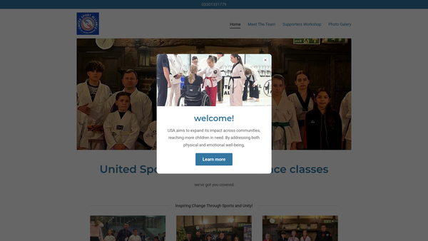 Screenshot of the United Sport Alliance website