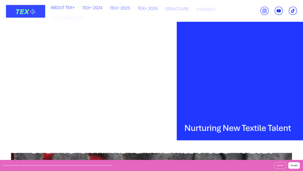 Screenshot of the Texplus website