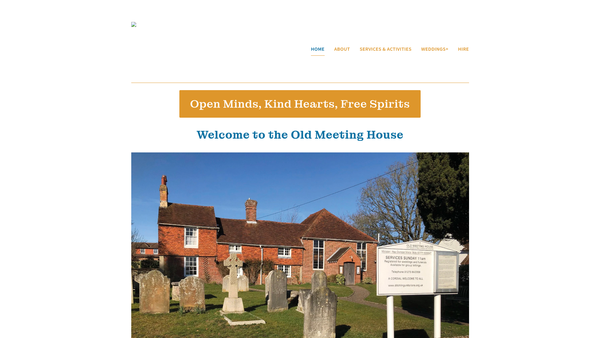 Screenshot of the Unitarian And Free Christian Church, Ditchling, The Old Meeting House website