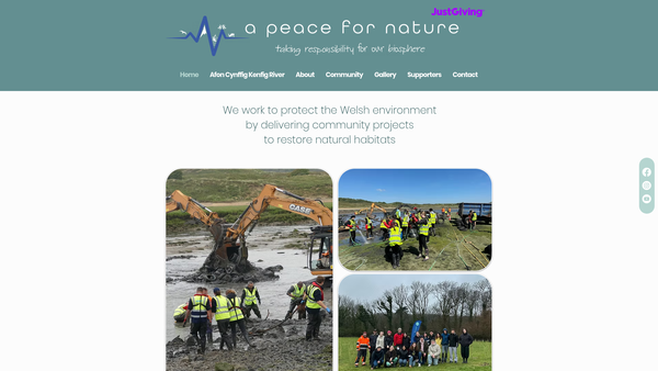 Screenshot of the A Peace For Nature website