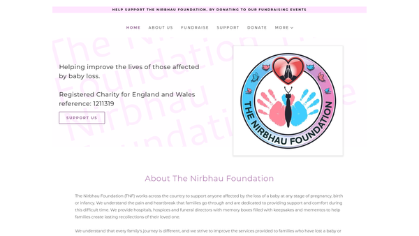 Screenshot of the The Nirbhau Foundation website