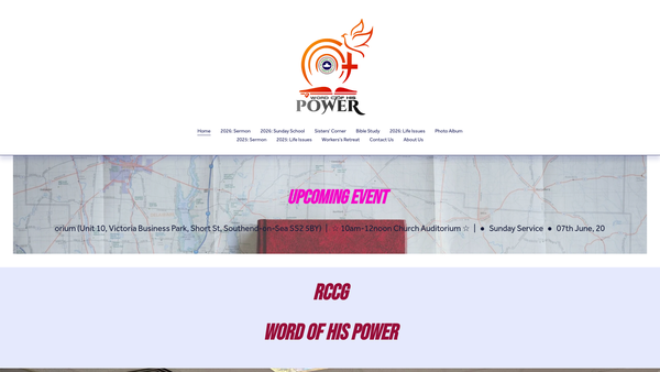 Screenshot of the The Redeemed Christian Church Of God (Rccg) Word Of His Power Parish. website