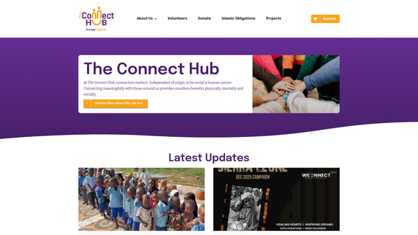 Screenshot of the The Connect Hub website