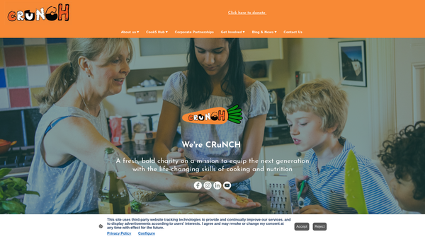 Screenshot of the Crunch website