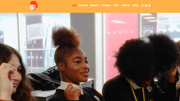 Screenshot of the Head Held High Limited website