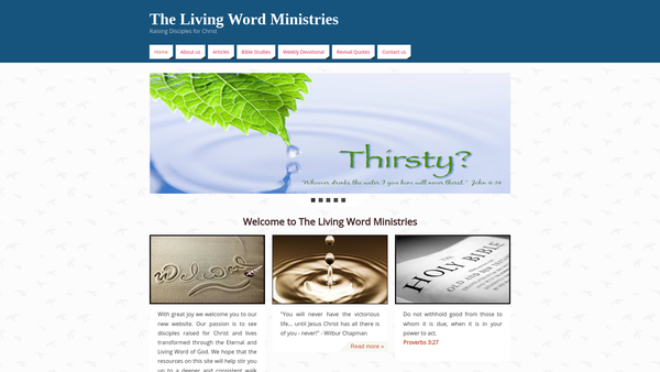 Screenshot of the The Living Word Ministries Peterborough website