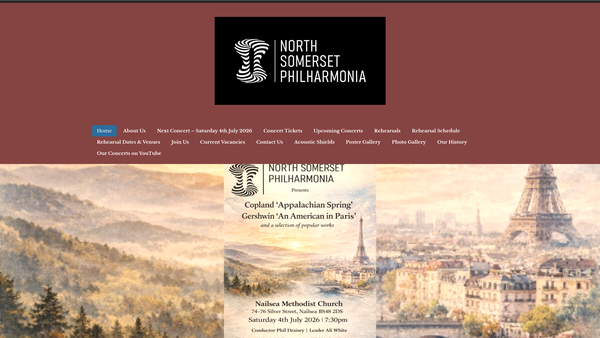 Screenshot of the North Somerset Philharmonia website