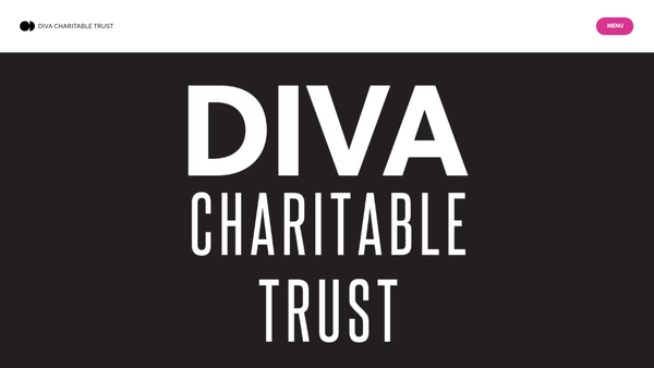 Screenshot of the Diva Charitable Trust website