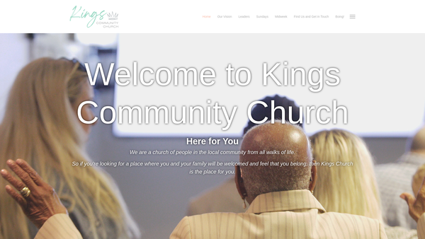 Screenshot of the Kings Community Church LW website
