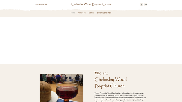 Screenshot of the Chelmsley Wood Baptist Church website