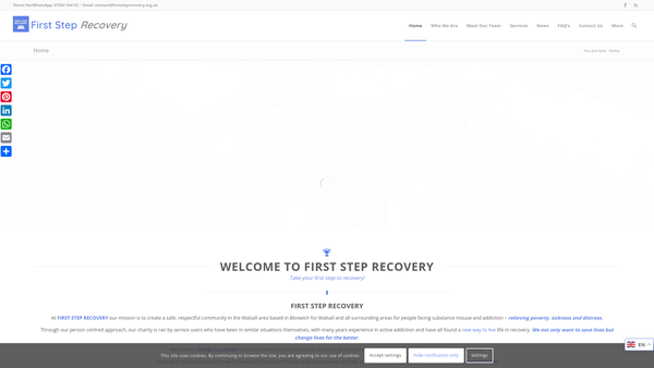 Screenshot of the First Step Recovery website