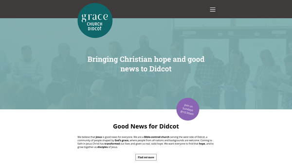 Screenshot of the Grace Church Didcot website