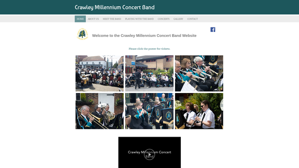 Screenshot of the Crawley Millennium Concert Band website