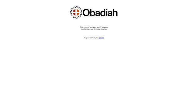 Screenshot of the Obadiah website