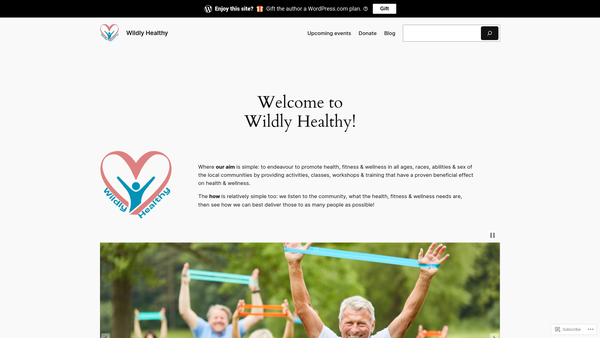 Screenshot of the Wildly Healthy website