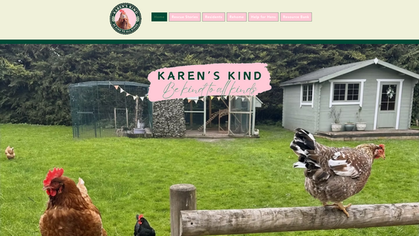 Screenshot of the Karen's Kind website
