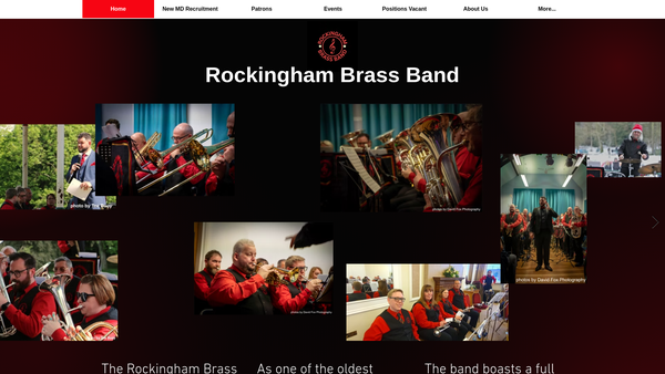 Screenshot of the Rockingham Brass Band Association website