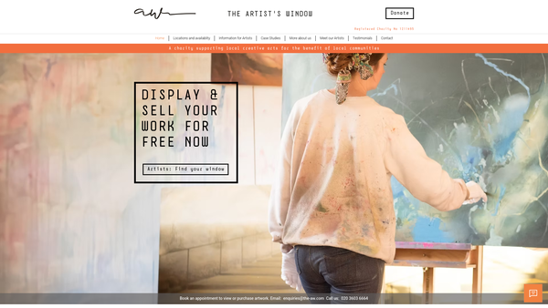Screenshot of the The Artist's Window website
