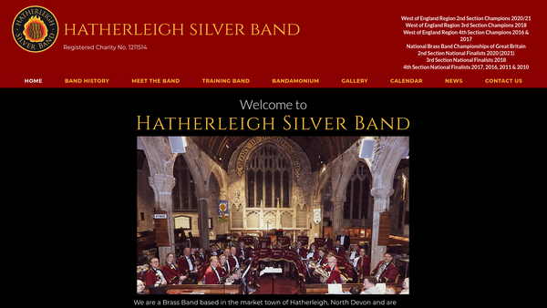 Screenshot of the Hatherleigh Silver Band website