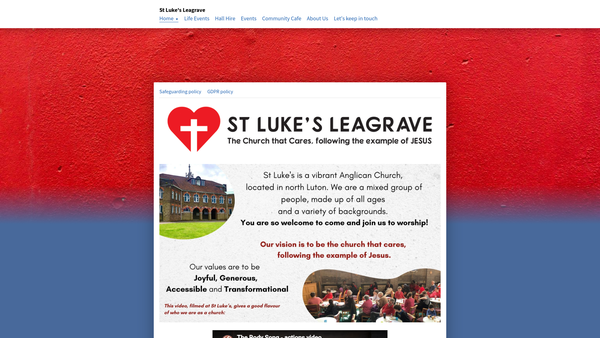 Screenshot of the The Parochial Church Council Of The Ecclesiastical Parish Of St Luke's Leagrave Luton website