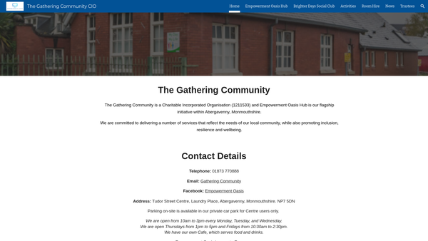 Screenshot of the The Gathering Community website
