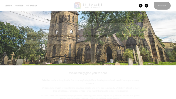 Screenshot of the The Parochial Church Council Of The Ecclesiastical Parish Of St James Millbrook website