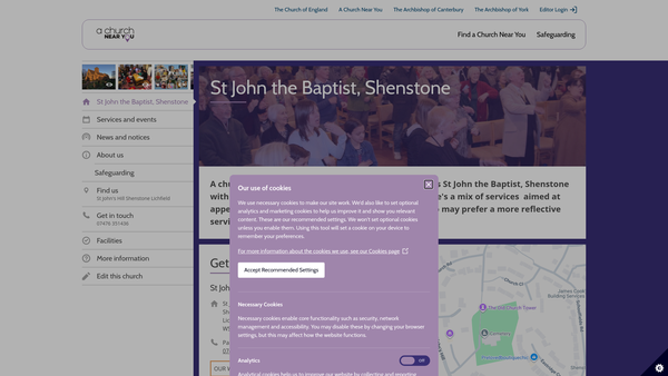 Screenshot of the The Parochial Church Council Of The Ecclesiastical Parish Of Shenstone website