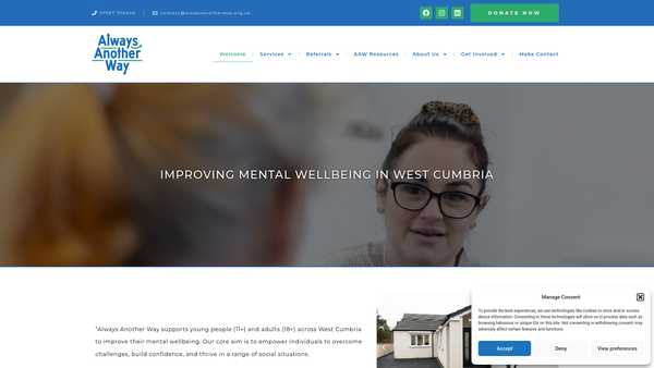 Screenshot of the Always Another Way CIO website