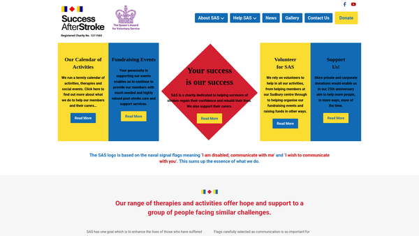 Screenshot of the Success After Stroke website