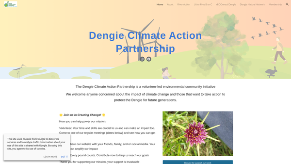 Screenshot of the Dengie Climate Action Partnership website