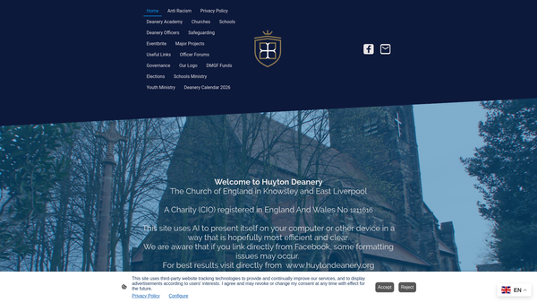Screenshot of the Huyton Deanery website