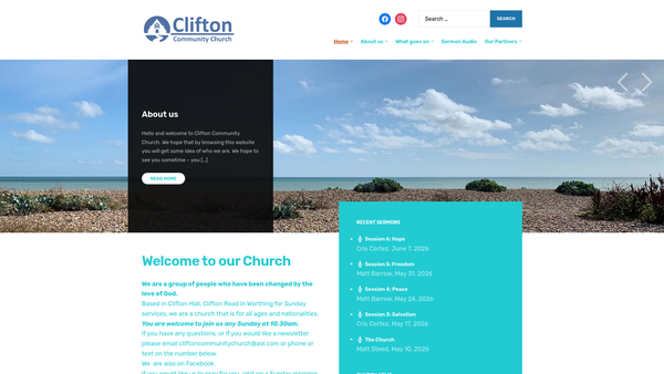 Screenshot of the Clifton Community Church website