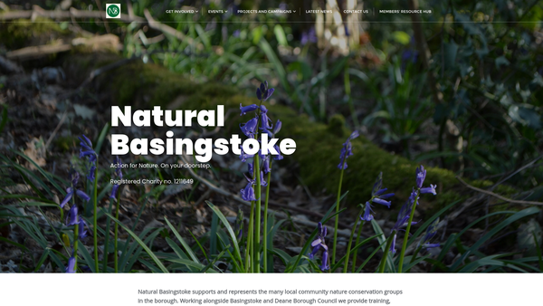 Screenshot of the Natural Basingstoke website