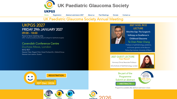 Screenshot of the United Kingdom Paediatric Glaucoma Society website