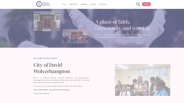 Screenshot of the The Redeemed Christian Church of God (RCCG) City of David Wolverhampton website